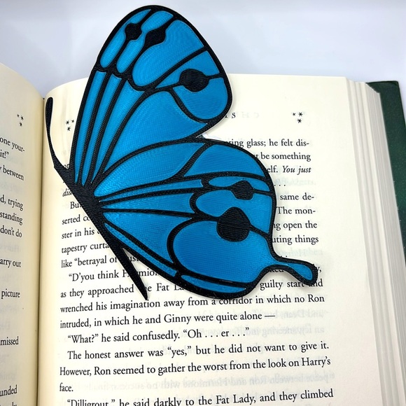 Blue Butterfly 3D Printed Bookmark - Picture 3 of 4